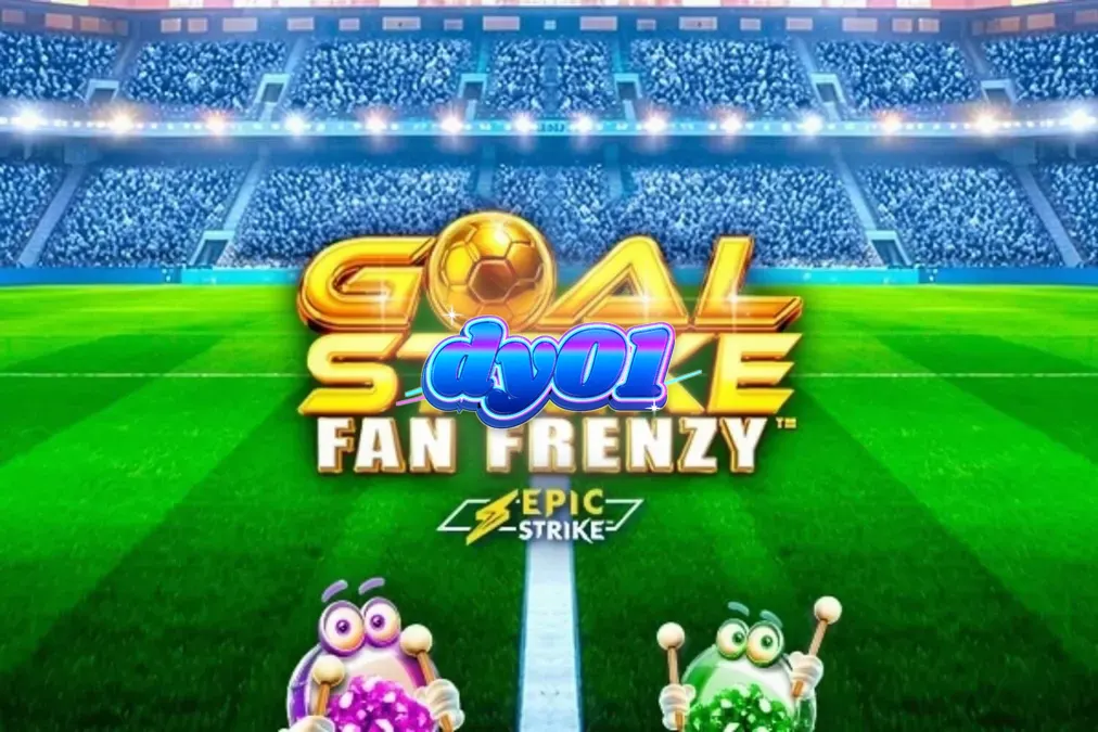 Tampilan visual slot Goal Strike Fan Frenzy dengan tema stadion sepak bola yang meriah